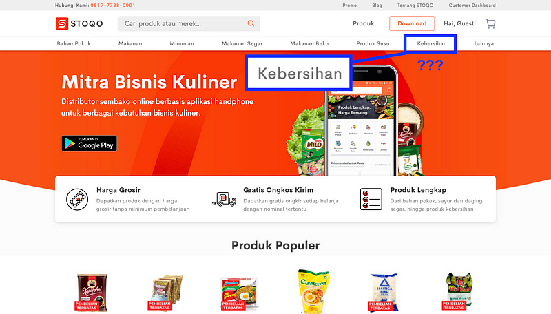 STOQO's landing page